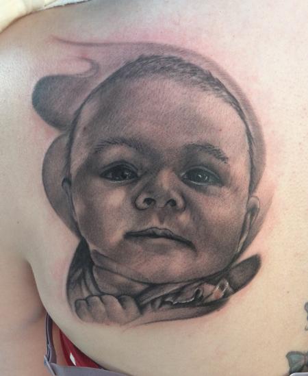 Ryan Mullins - Black and Grey Portrait Tattoo